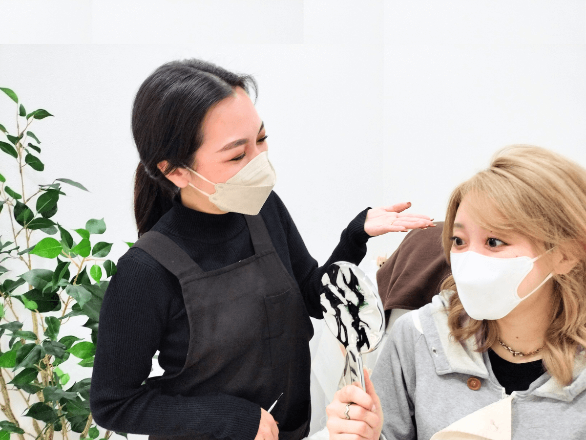 仕上がり確認の様子
